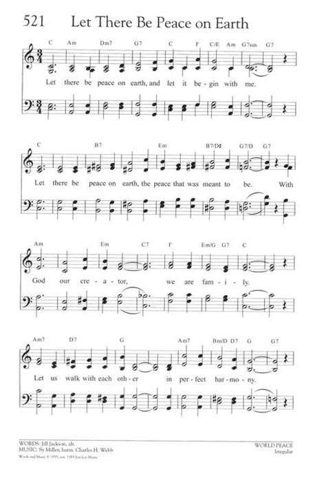 Christian Science Hymnal: Hymns 430-603 521. Let there be peace on earth | Hymnary.org