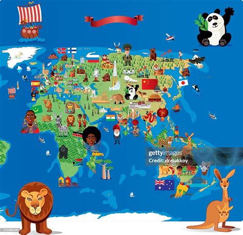 Cartoon Map Of Asia High-Res Vector Graphic - Getty Images