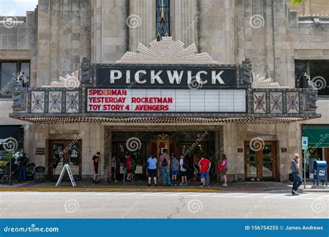 The Historic Art Deco Pickwick Theater Entrance and Marquee Editorial ...