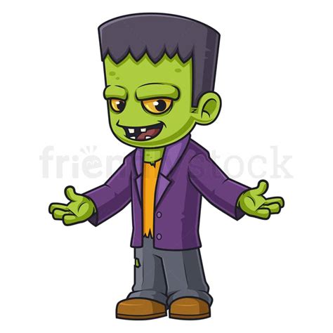 Cute Frankenstein Monster Cartoon Vector Image - FriendlyStock