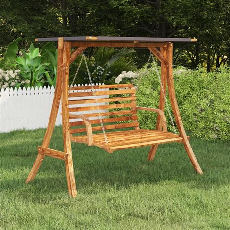 Swing Frame with Anthracite Roof Spruce Wood with Teak Finish – Home and Garden | All Your Home ...