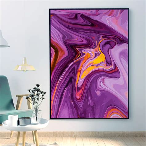 Purple Marble Vector Art, Digital Oil Painting – Merawalaprint - Abstract