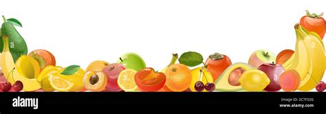 Fruit. Vector. A lot of different fruits, a big harvest. Picture for ...