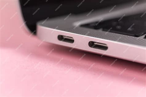 Premium Photo | Laptop usb type-c ports close-up, modern usb-c ...