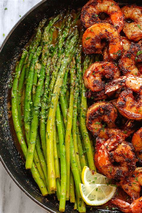 Blackened Shrimp Recipe with Asparagus in 20-Minute – Blackened Shrimp ...