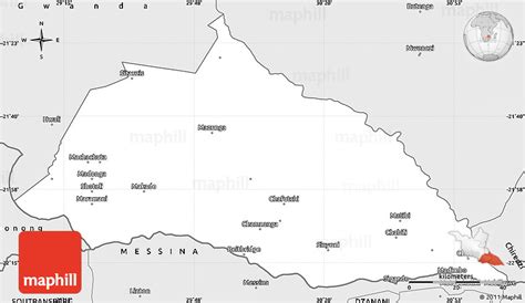 Silver Style Simple Map of Beitbridge