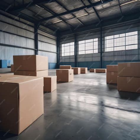 Premium Photo | Empty warehouse and packing box in industrial plant