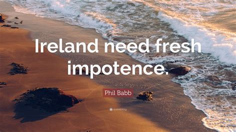 Phil Babb Quote: “Ireland need fresh impotence.”