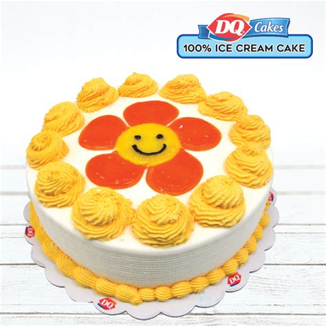 Flower Yellow Ice Cream Cake 8" - Dairy Queen Online Delivery