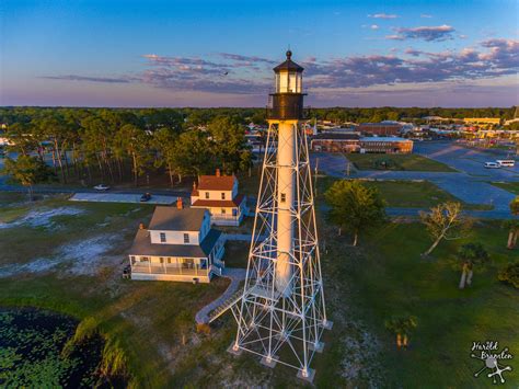 Lighthouse in Port St Joe, Florida catches the golden rays from setting sun. : r/drones