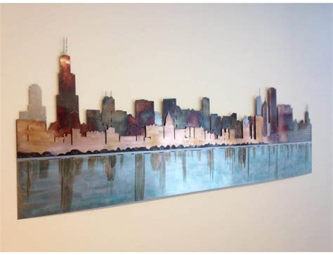 SMW0339 Custom Metal Decor Wall Art Chicago Skyline - Sunriver Metal Works