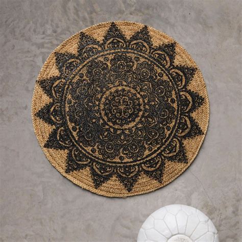 Laila Dark Grey Round Jute Mat | Jute mats, Jute, Dark grey