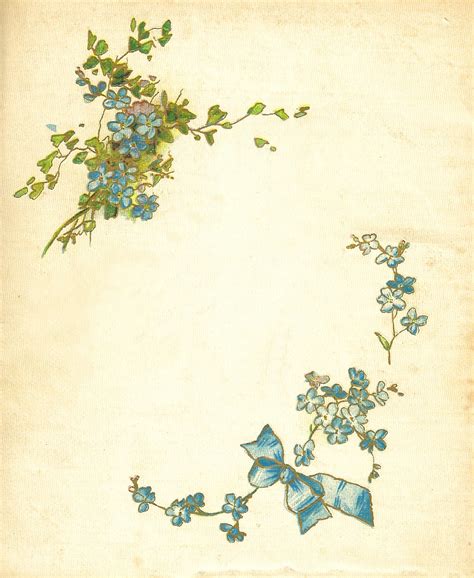 Antique Images: Free Flower Graphic: Vintage Book Cover with Forget-Me-Not Flower Illustration