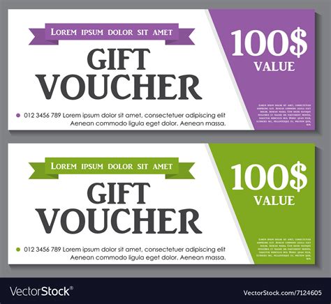 Gift voucher template with sample text Royalty Free Vector