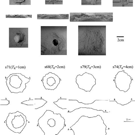 (a)Examples of photographs of crater shapes (T C ¼ 8 cm). Crater shapes ...