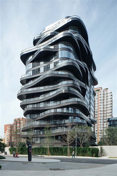 Futuristic Design with Curved Shapes of an Impressive Building in Central Business District of ...