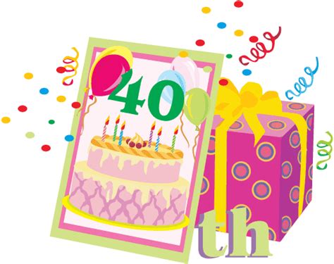 40th Birthday | 40th birthday gifts, Birthday cake clip art, Happy 40th ...