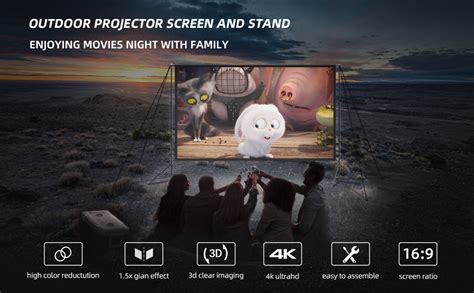 Amazon.com: Projector Screen and Stand,Towond 150 inch Indoor Outdoor ...