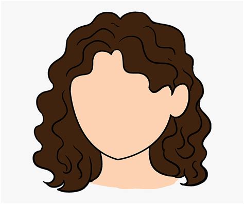 How To Draw Curly Hair - Cartoon Curly Hair Girl, HD Png Download - kindpng