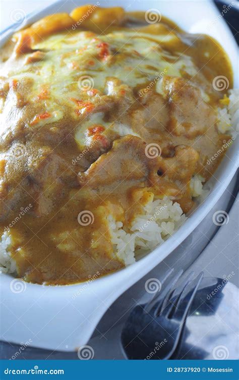 Baked pork curry rice stock photo. Image of food, closeup - 28737920