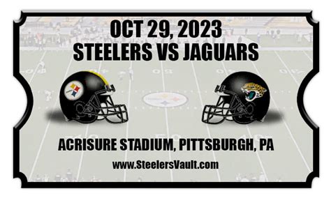 Pittsburgh Steelers vs Jacksonville Jaguars Football Tickets | 10/29/23