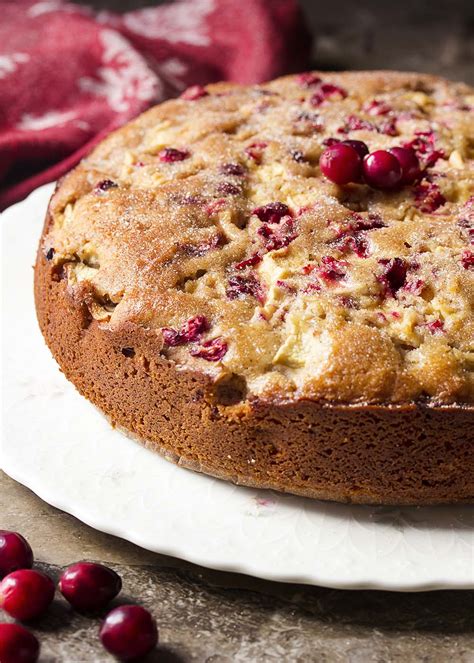 Simple Cranberry Apple Pecan Cake - Just a Little Bit of Bacon