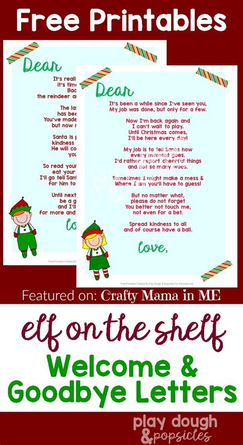 Elf on the Shelf Letters {Free Printables} - Crafty Mama in ME!