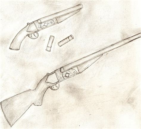 Double Barrel Shotgun Drawing at GetDrawings | Free download