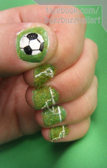 Open Goal Nail Art | Football themed grassy freehand nail ar… | Flickr ...