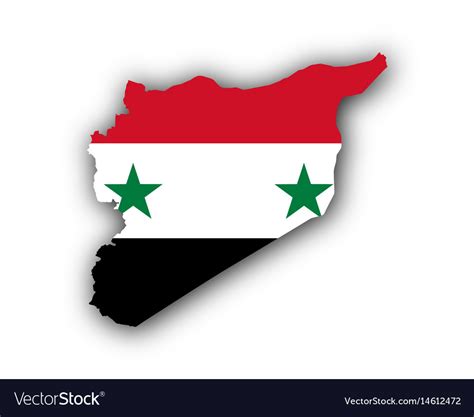 Map and flag of syria Royalty Free Vector Image