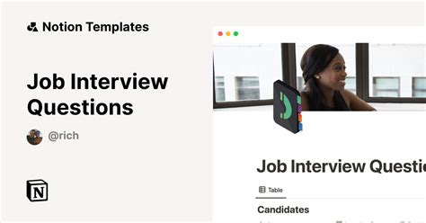 Job Interview Questions Template by Template Road | Notion Marketplace