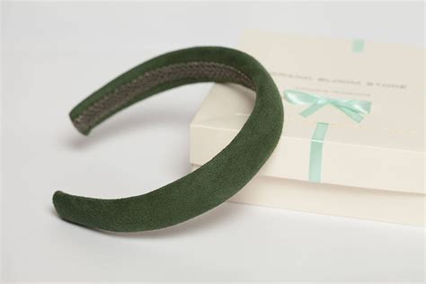 Green headband Green padded velvet hairband Green padded | Etsy