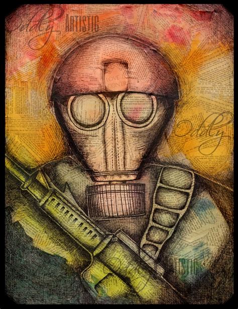 Post Apocalyptic Gas Mask Art Print