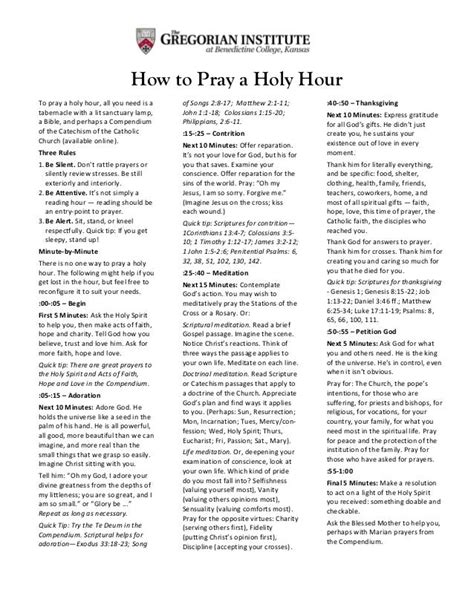 How to pray a holy hour