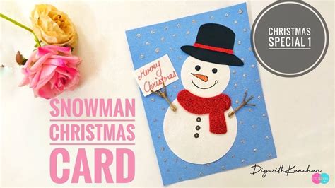 Snowman Christmas Card I How To Make Snowman Christmas Card for Kids | Easy Christmas Craft ...