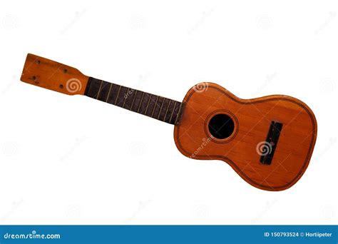 Children Brown Guitar without Strings Isolated on White Background Stock Photo - Image of jack ...