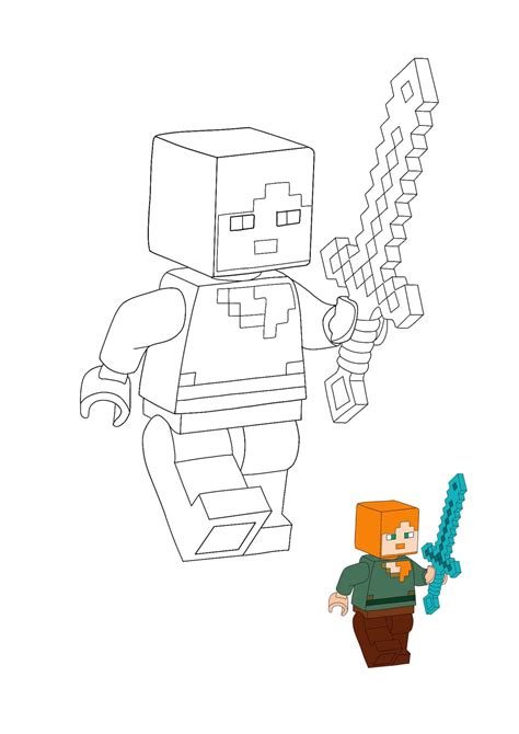 Print Alex From Minecraft Coloring Pages Coloriage Minecraft Lego | My XXX Hot Girl
