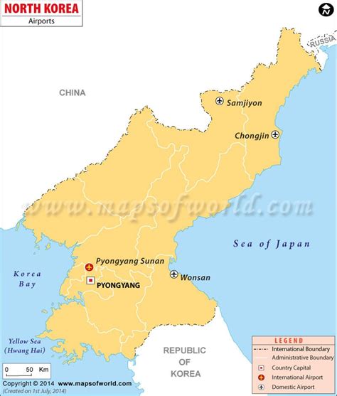 Airports in North Korea, North Korea Airports Map