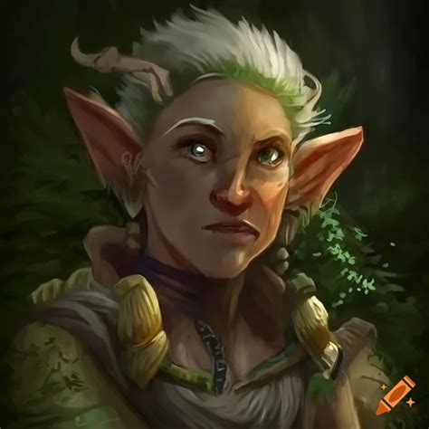 Portrait of a forest gnome druid from d&d on Craiyon
