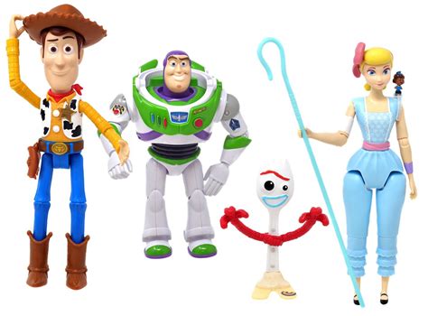 Toy Story 4 Woody, Buzz Lightyear, Forky Bo Peep Action Figure 4-Pack ...