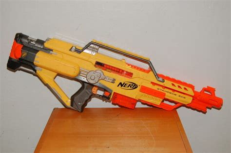 Nerf N-Strike Stampede ECS Battery Operated Gun Yellow Orange | eBay