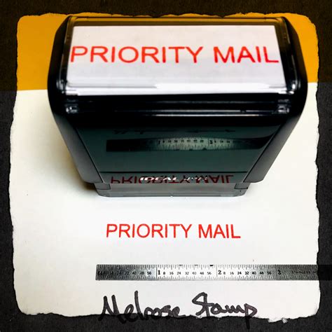 PRIORITY MAIL Rubber Stamp for mail use self-inking - Melrose Stamp Company