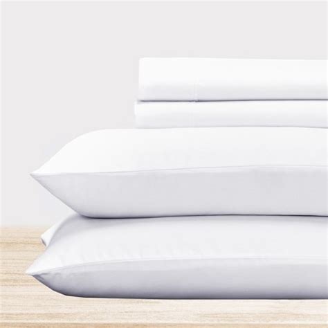 Pure White King Size Bed Sheets - 100% Cotton Sateen Weave, 400 Thread ...