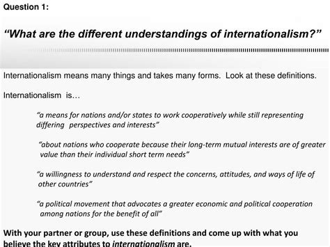 PPT - INTERNATIONALISM PowerPoint Presentation, free download - ID:2228259