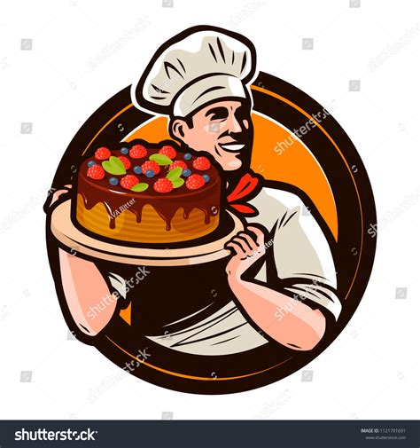 Pastry Shop Logo Label Chef Cake Stock Vector (Royalty Free) 1121791691 ...