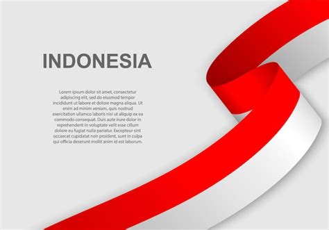 Premium Vector | Waving flag of indonesia.