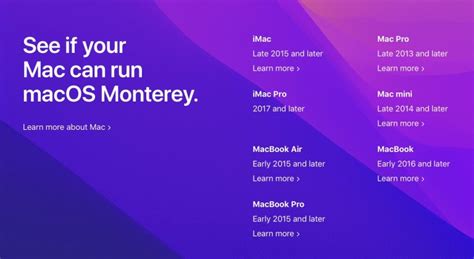 macOS Monterey Compatible Mac List