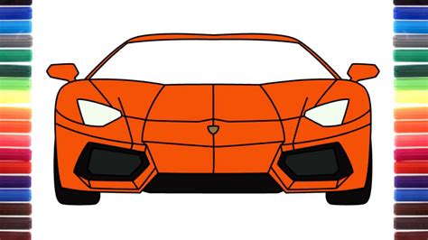 Lamborghini Aventador Drawing Front