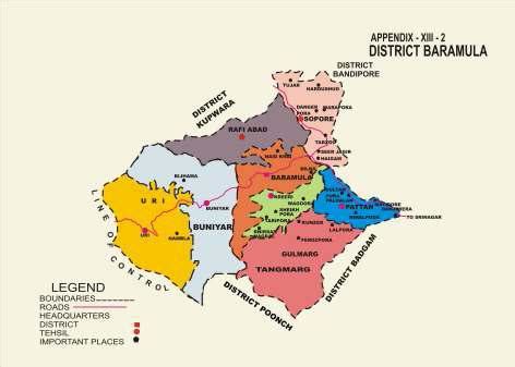 Jammu Kashmir Stark Realities: MAP SHOWING THE BOUNDARIES OF DISTRICT ...