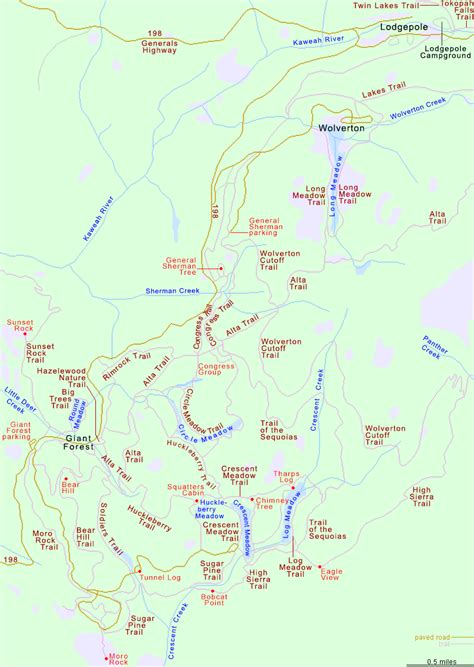 Map of the Giant Forest, Sequoia National Park, California